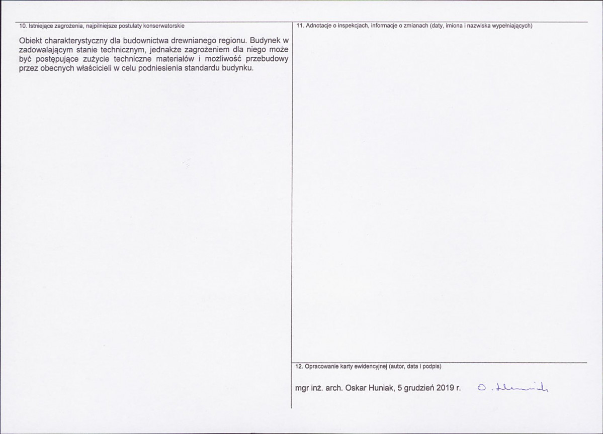 KEZN - Karta obiektu niewpisanego do rejestru, skan nr 2