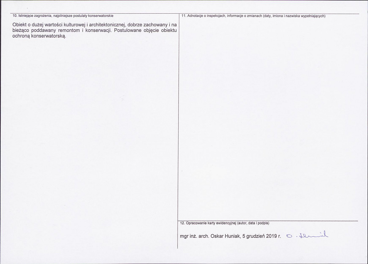 KEZN - Karta obiektu niewpisanego do rejestru, skan nr 2