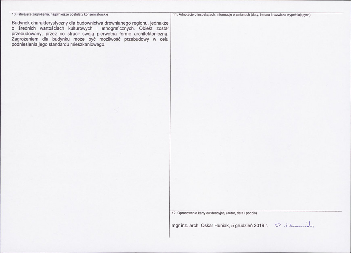 KEZN - Karta obiektu niewpisanego do rejestru, skan nr 2