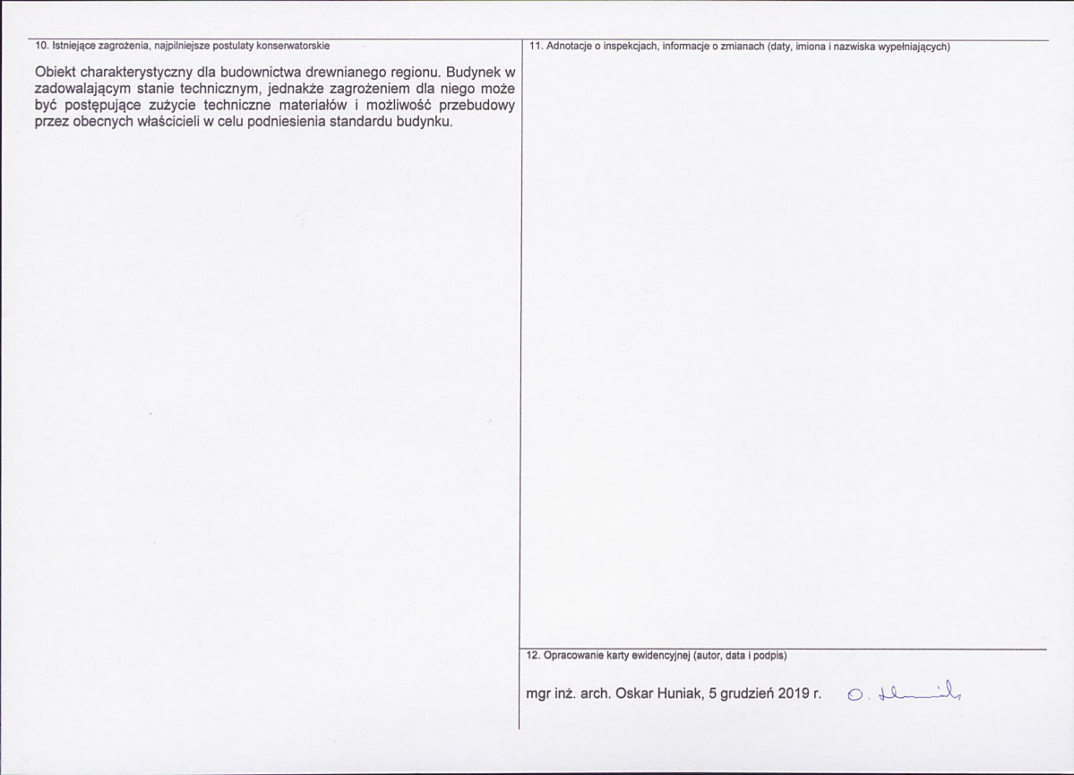 KEZN - Karta obiektu niewpisanego do rejestru, skan nr 2