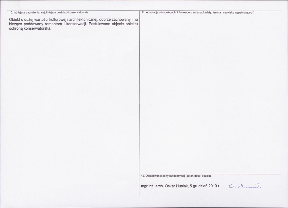 KEZN - Karta obiektu niewpisanego do rejestru, skan nr 2