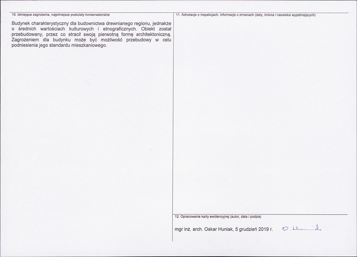 KEZN - Karta obiektu niewpisanego do rejestru, skan nr 2