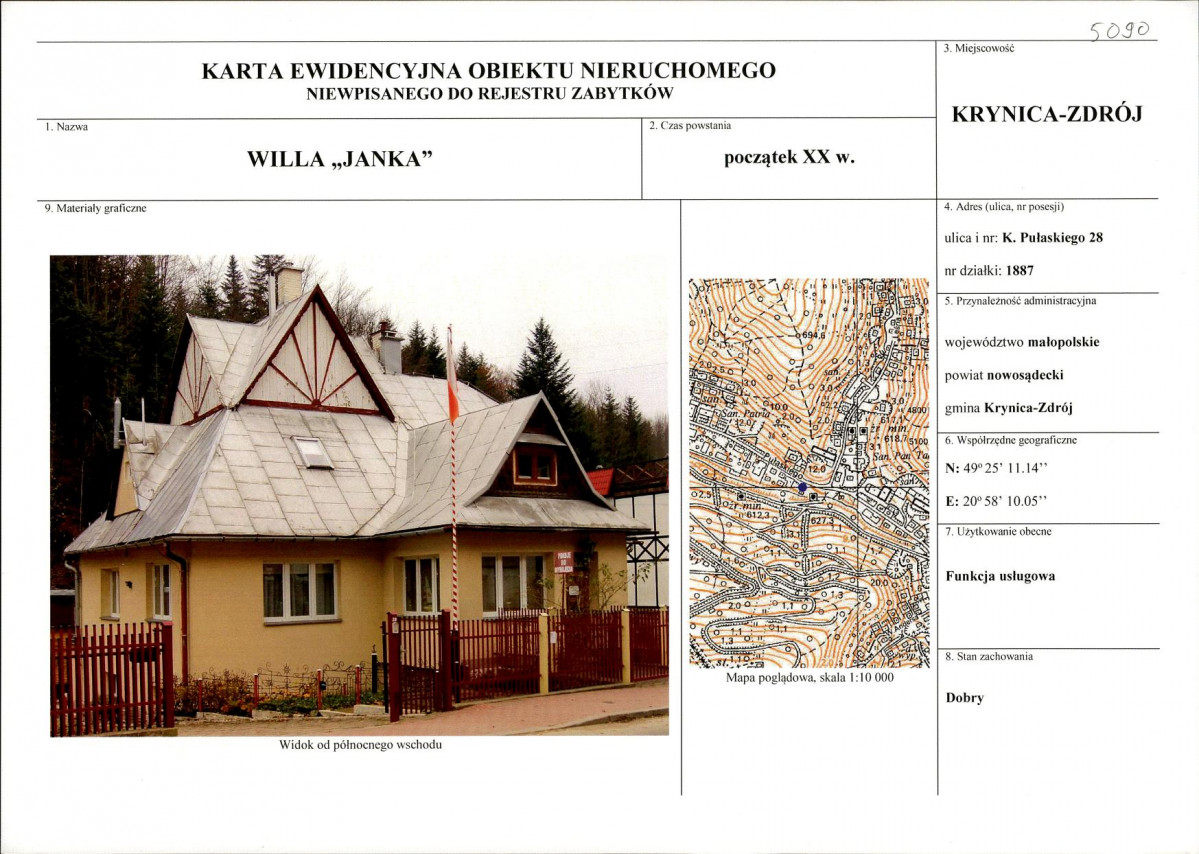 KEZN - Karta obiektu niewpisanego do rejestru, skan nr 1