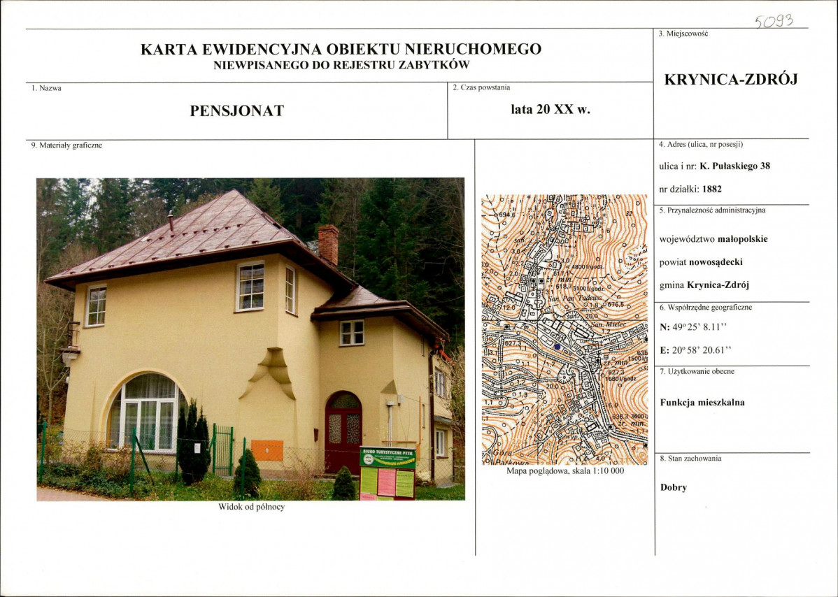 KEZN - Karta obiektu niewpisanego do rejestru, skan nr 1
