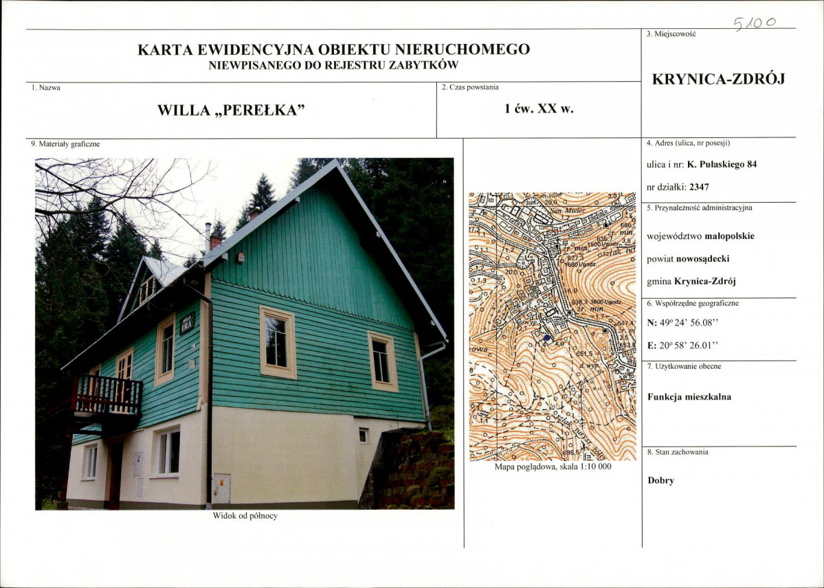 KEZN - Karta obiektu niewpisanego do rejestru, skan nr 1