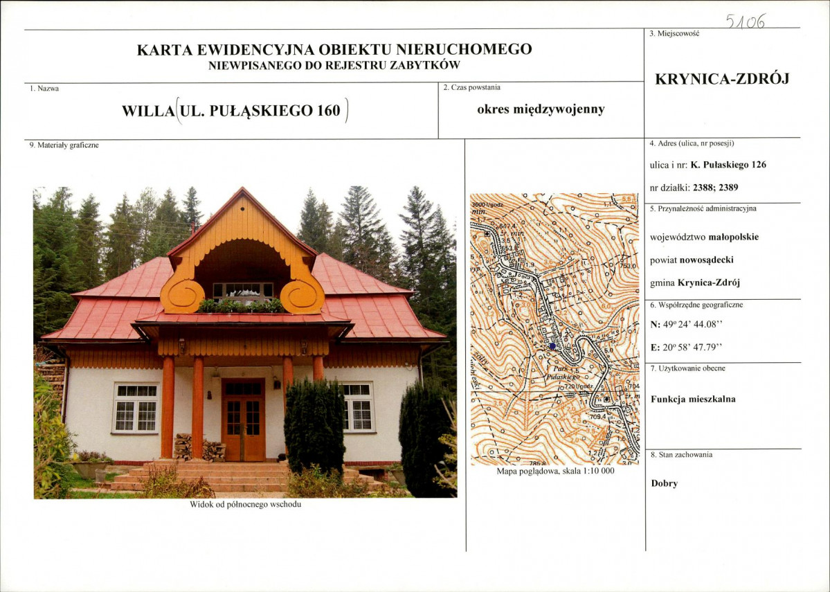KEZN - Karta obiektu niewpisanego do rejestru, skan nr 1