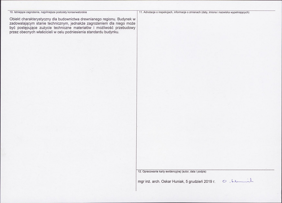 KEZN - Karta obiektu niewpisanego do rejestru, skan nr 2