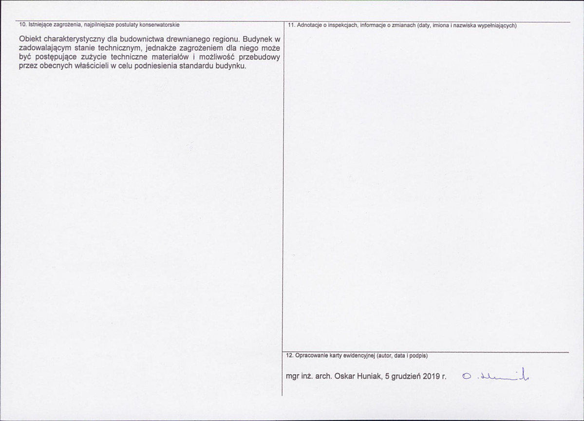 KEZN - Karta obiektu niewpisanego do rejestru, skan nr 2