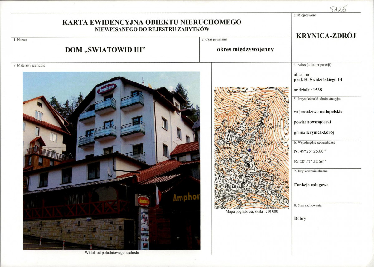 KEZN - Karta obiektu niewpisanego do rejestru, skan nr 1