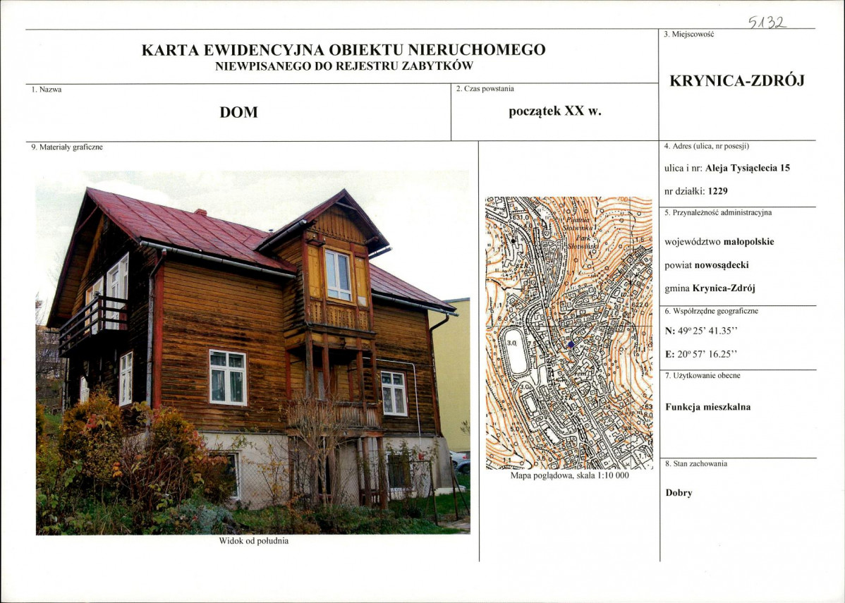 KEZN - Karta obiektu niewpisanego do rejestru, skan nr 1