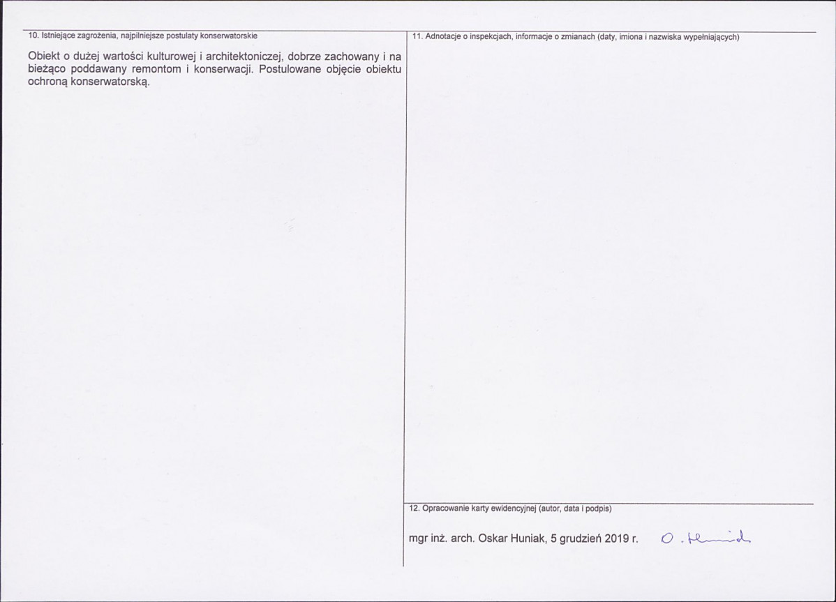 KEZN - Karta obiektu niewpisanego do rejestru, skan nr 2