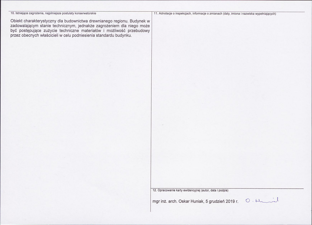 KEZN - Karta obiektu niewpisanego do rejestru, skan nr 2