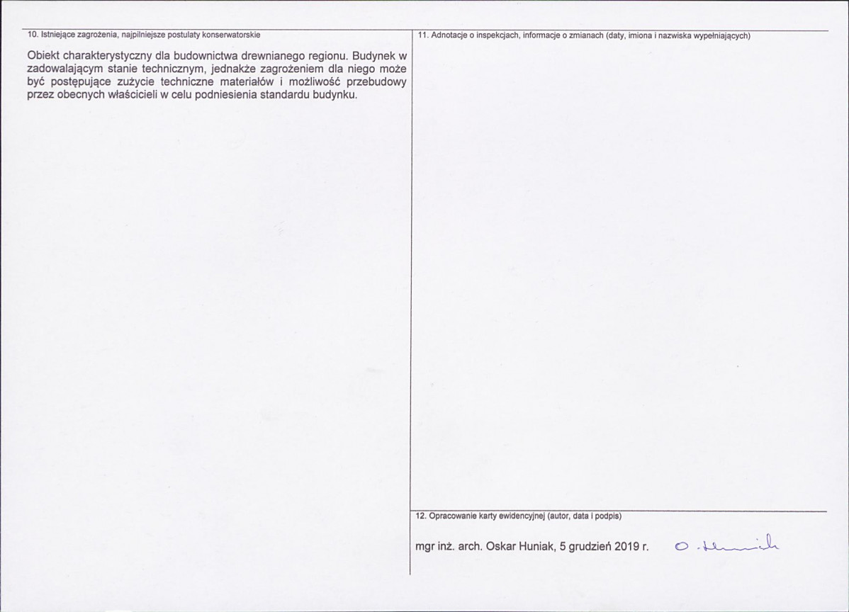 KEZN - Karta obiektu niewpisanego do rejestru, skan nr 2