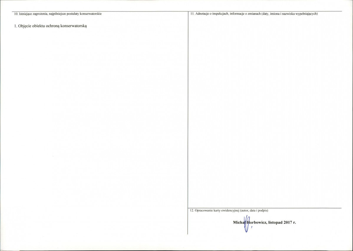 KEZN - Karta obiektu niewpisanego do rejestru, skan nr 2