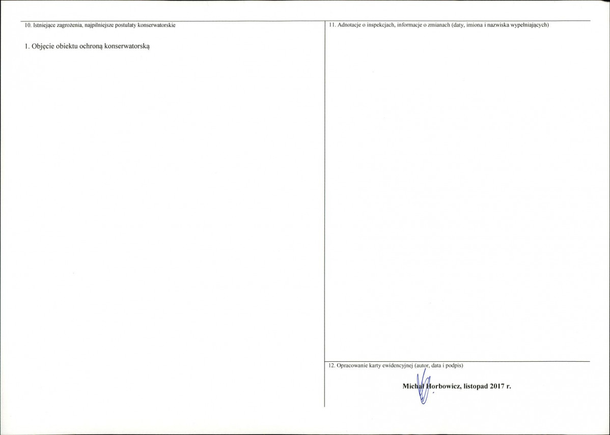 KEZN - Karta obiektu niewpisanego do rejestru, skan nr 2