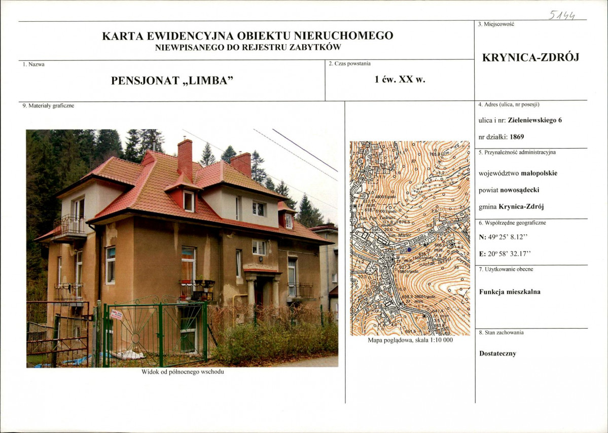 KEZN - Karta obiektu niewpisanego do rejestru, skan nr 1