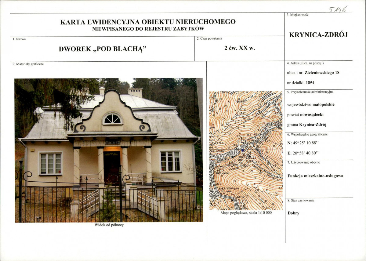 KEZN - Karta obiektu niewpisanego do rejestru, skan nr 1