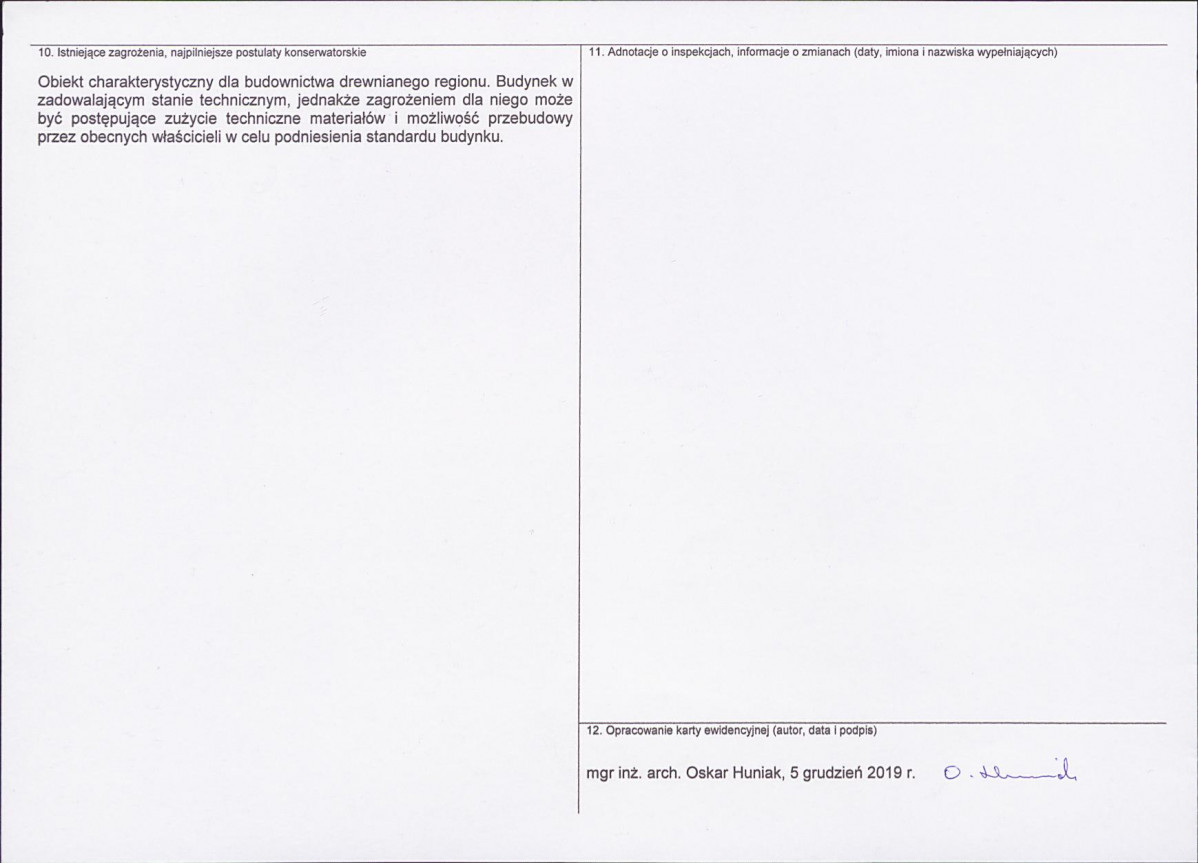 KEZN - Karta obiektu niewpisanego do rejestru, skan nr 2