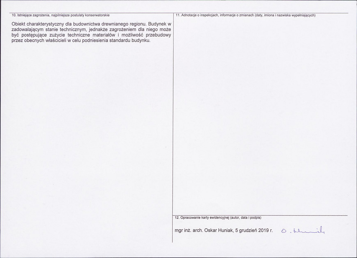 KEZN - Karta obiektu niewpisanego do rejestru, skan nr 2