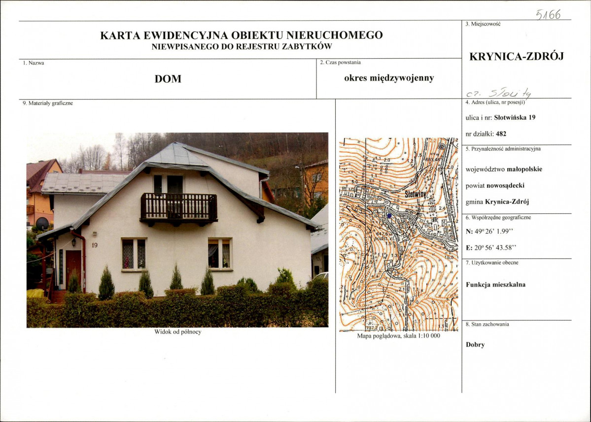 KEZN - Karta obiektu niewpisanego do rejestru, skan nr 1