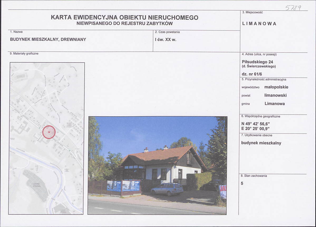 KEZN - Karta obiektu niewpisanego do rejestru, skan nr 1