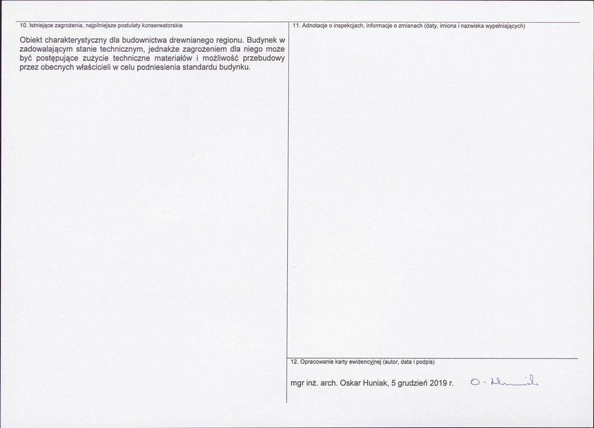 KEZN - Karta obiektu niewpisanego do rejestru, skan nr 2