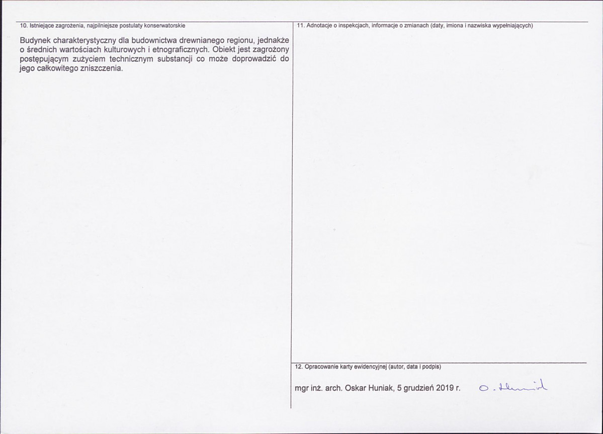 KEZN - Karta obiektu niewpisanego do rejestru, skan nr 2