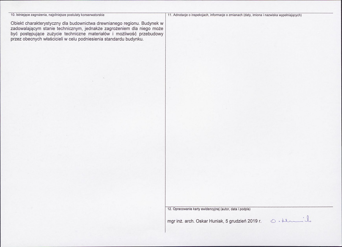 KEZN - Karta obiektu niewpisanego do rejestru, skan nr 2