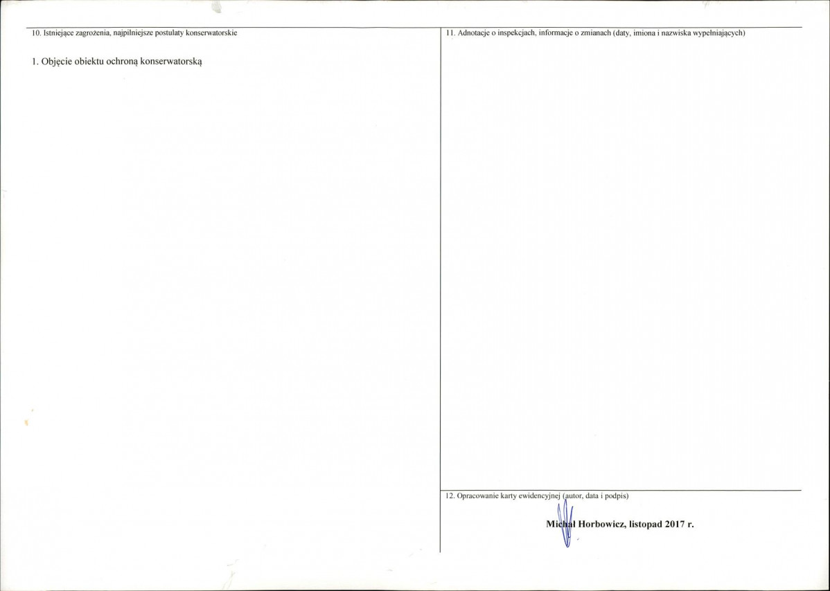 KEZN - Karta obiektu niewpisanego do rejestru, skan nr 2