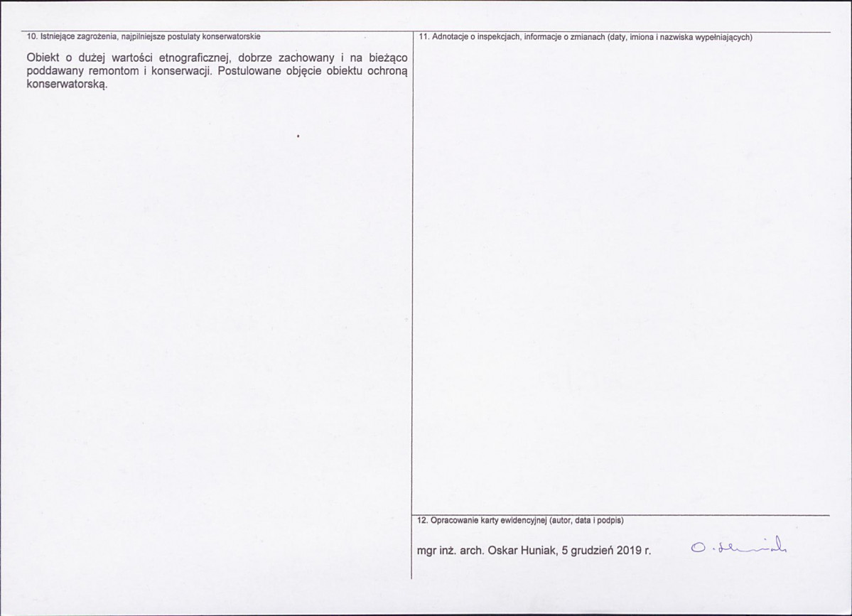 KEZN - Karta obiektu niewpisanego do rejestru, skan nr 2