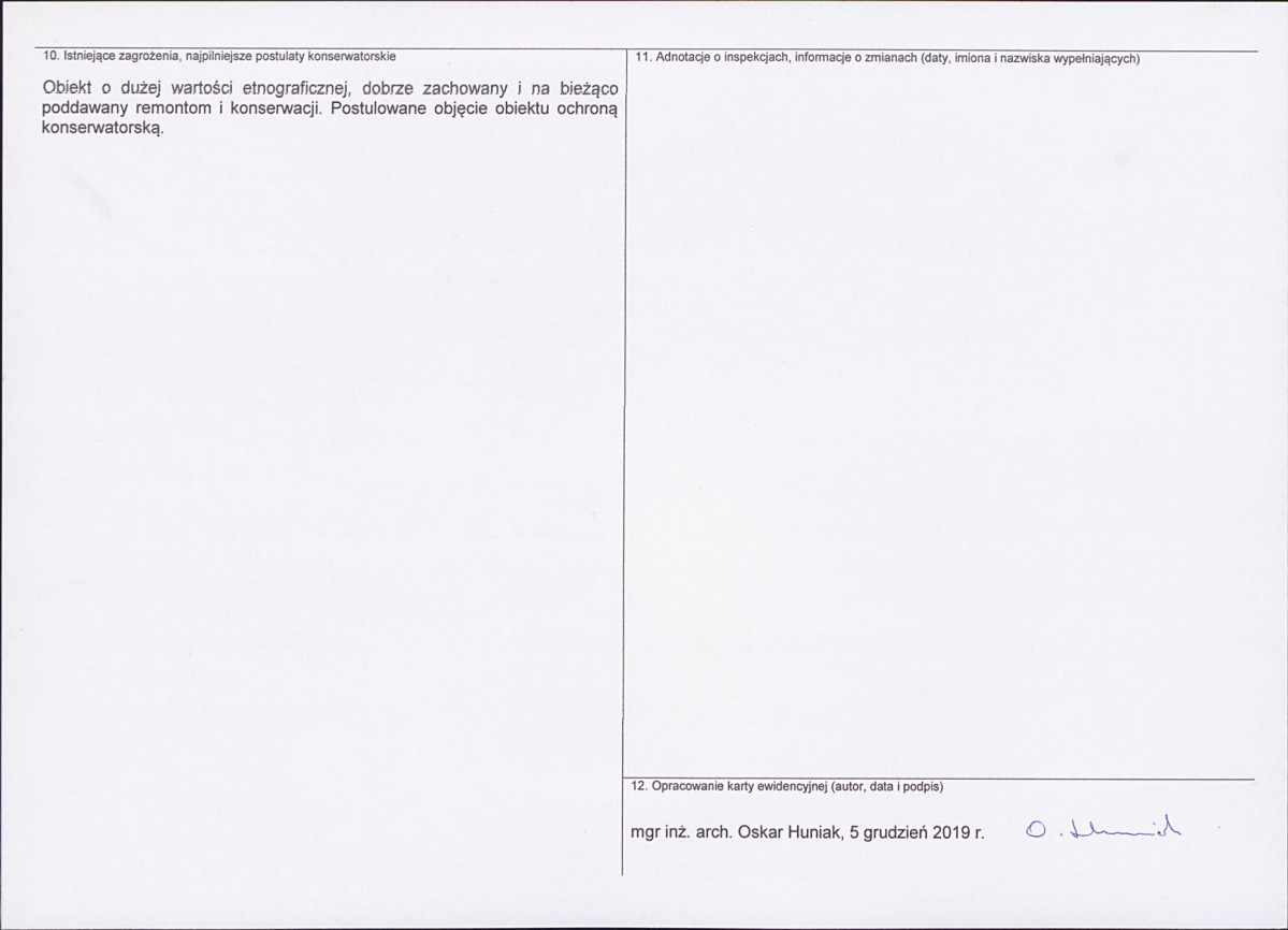 KEZN - Karta obiektu niewpisanego do rejestru, skan nr 2