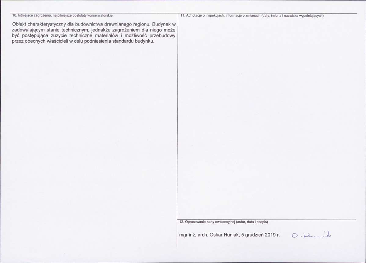 Karta obiektu niewpisanego do rejestru, skan nr 2