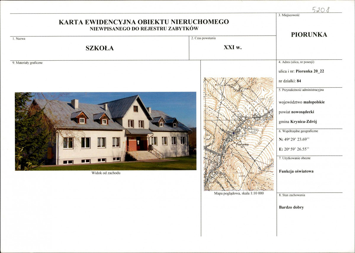 KEZN - Karta obiektu niewpisanego do rejestru, skan nr 1