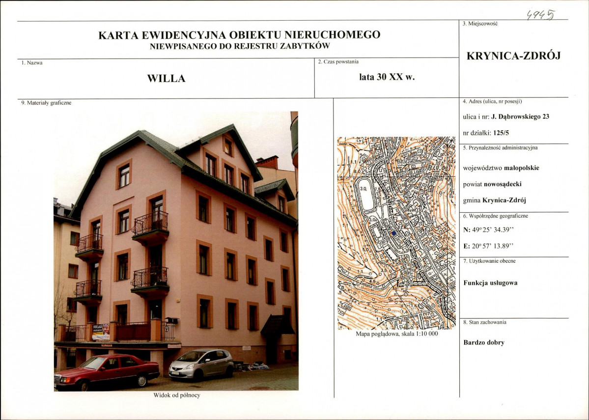 KEZN - Karta obiektu niewpisanego do rejestru, skan nr 1