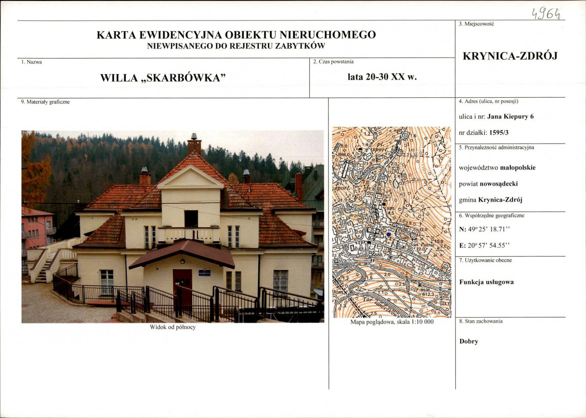 KEZN - Karta obiektu niewpisanego do rejestru, skan nr 1