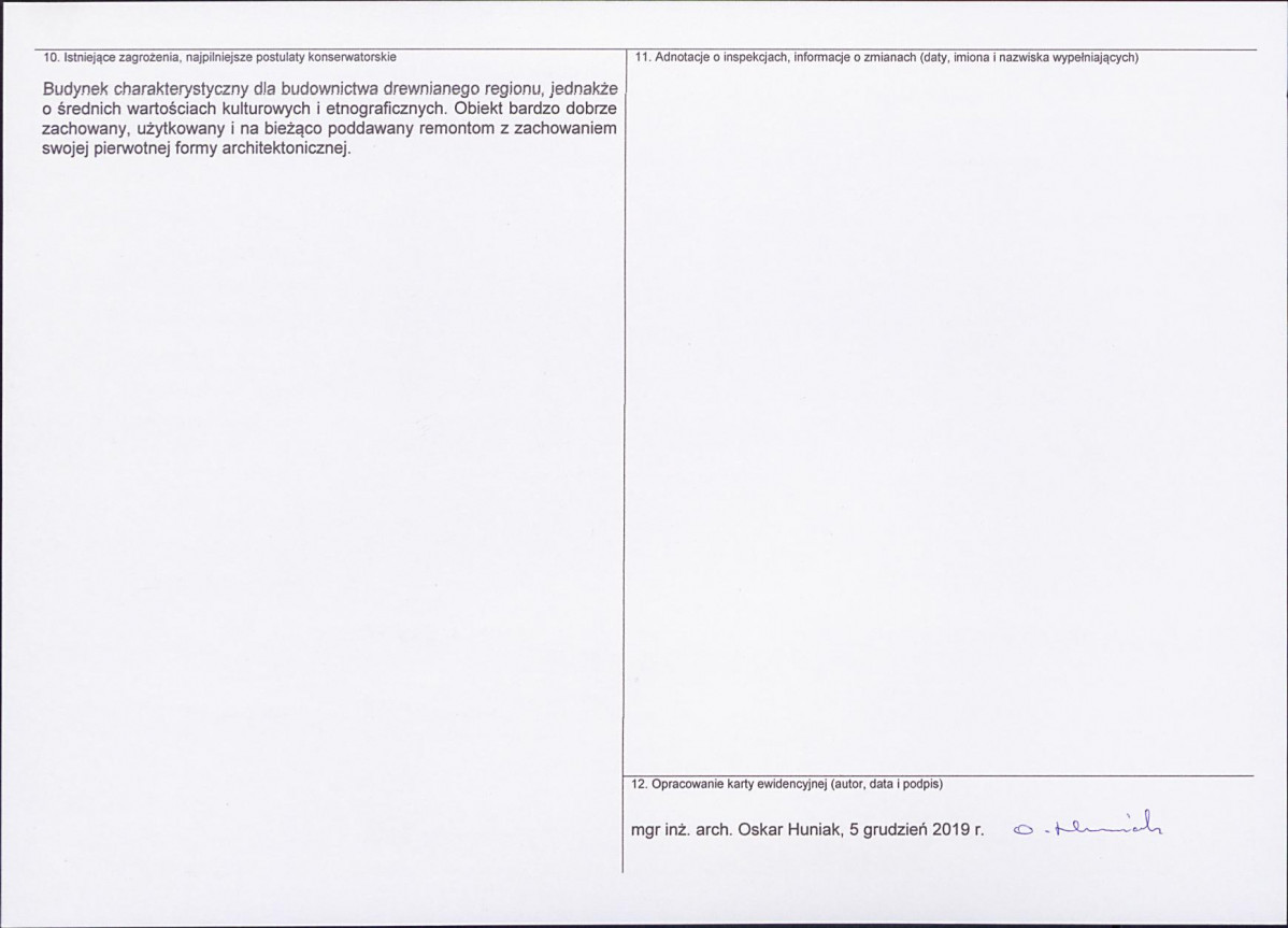 KEZN - Karta obiektu niewpisanego do rejestru, skan nr 2