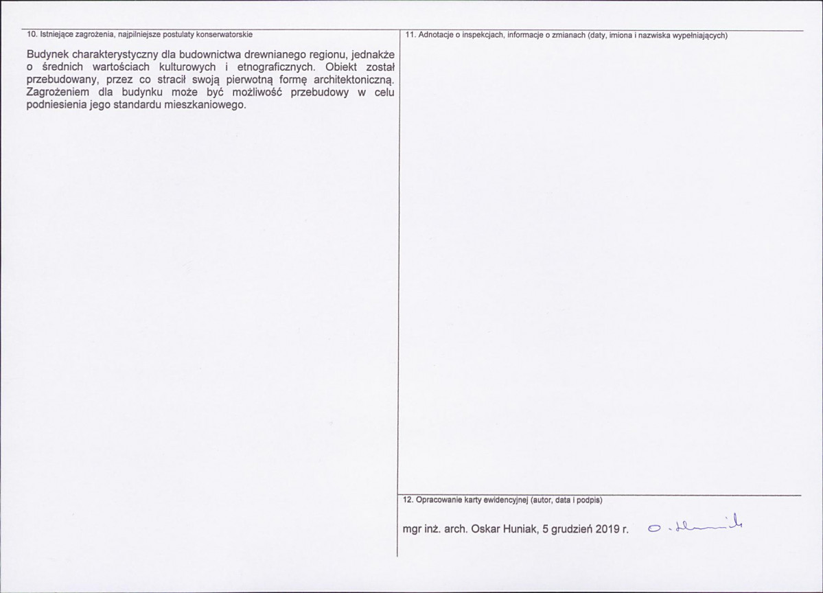 KEZN - Karta obiektu niewpisanego do rejestru, skan nr 2