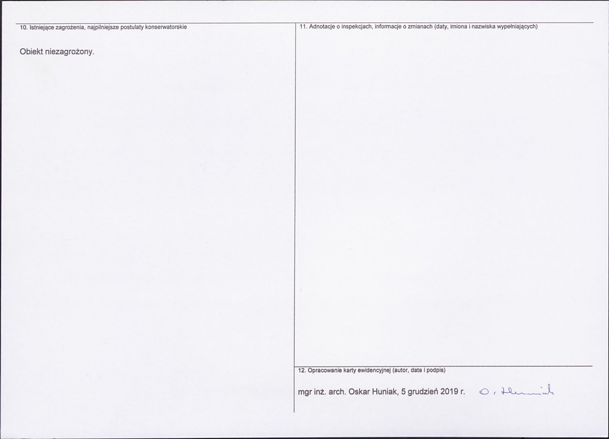 KEZN - Karta obiektu niewpisanego do rejestru, skan nr 2