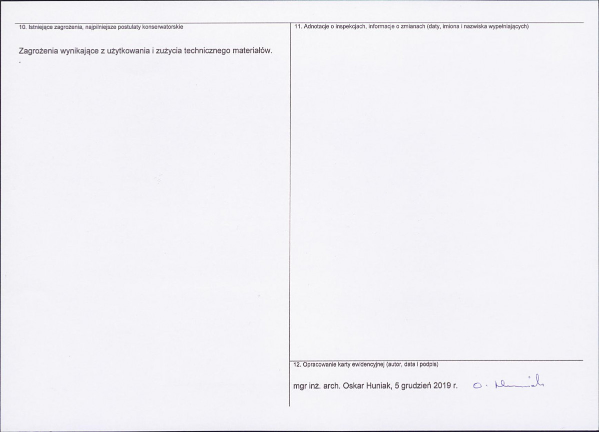 KEZN - Karta obiektu niewpisanego do rejestru, skan nr 2