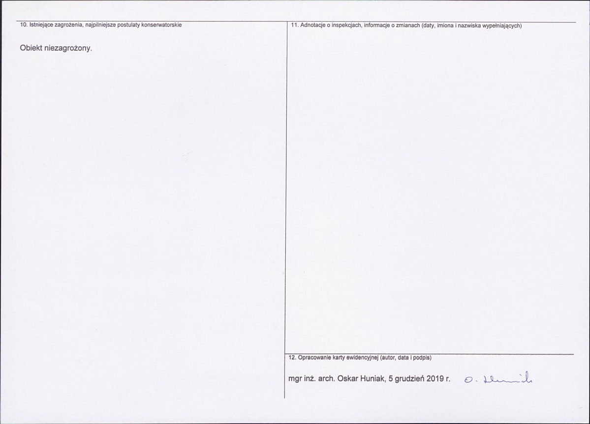 KEZN - Karta obiektu niewpisanego do rejestru, skan nr 2