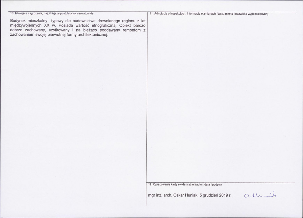 KEZN - Karta obiektu niewpisanego do rejestru, skan nr 2