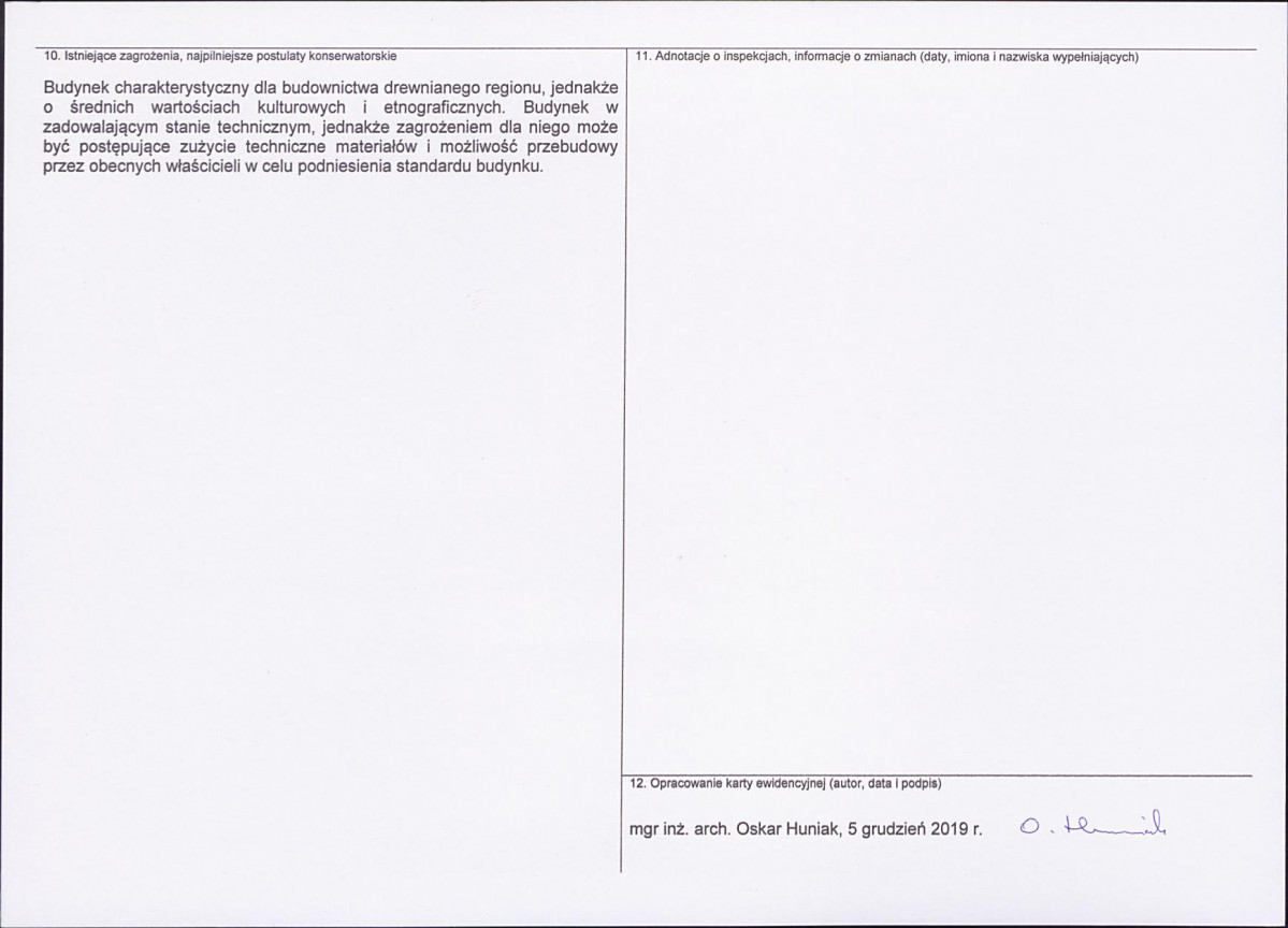 KEZN - Karta obiektu niewpisanego do rejestru, skan nr 2