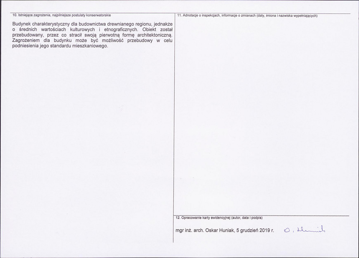 KEZN - Karta obiektu niewpisanego do rejestru, skan nr 2