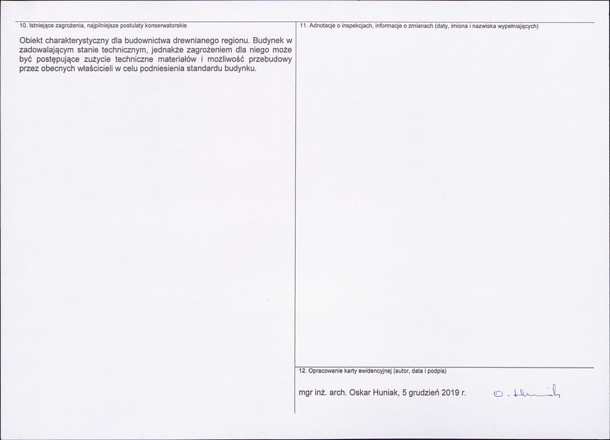 KEZN - Karta obiektu niewpisanego do rejestru, skan nr 2