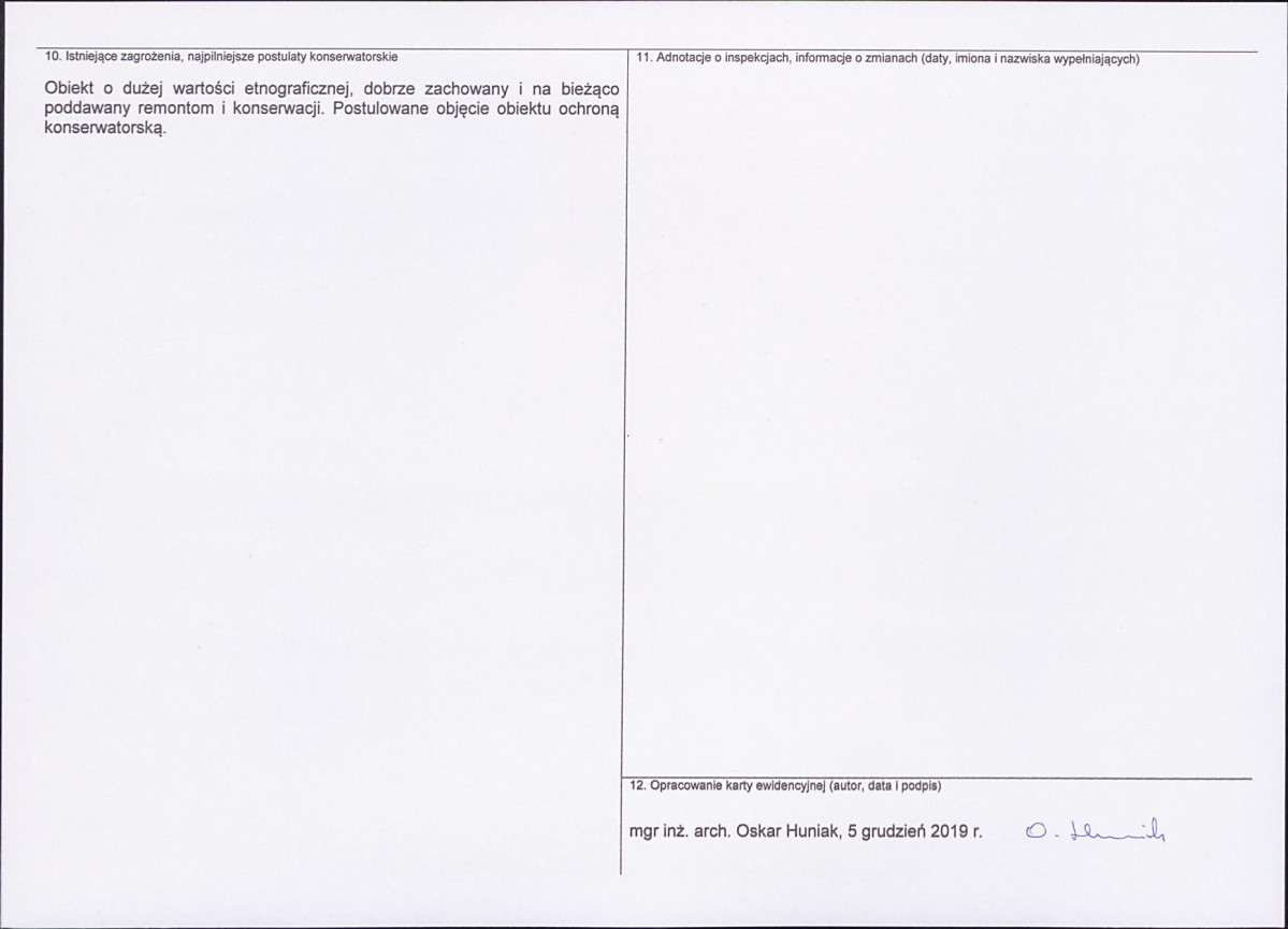 KEZN - Karta obiektu niewpisanego do rejestru, skan nr 2