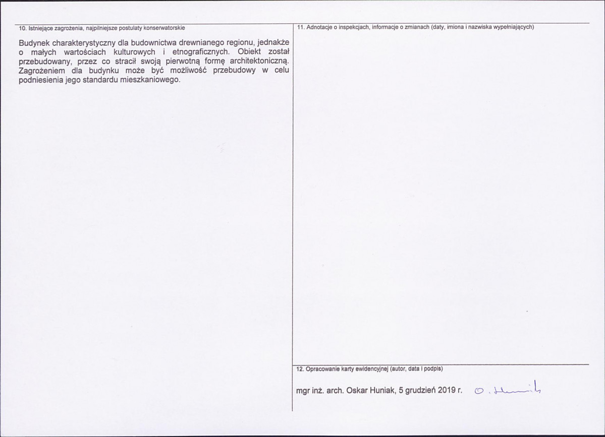 KEZN - Karta obiektu niewpisanego do rejestru, skan nr 2