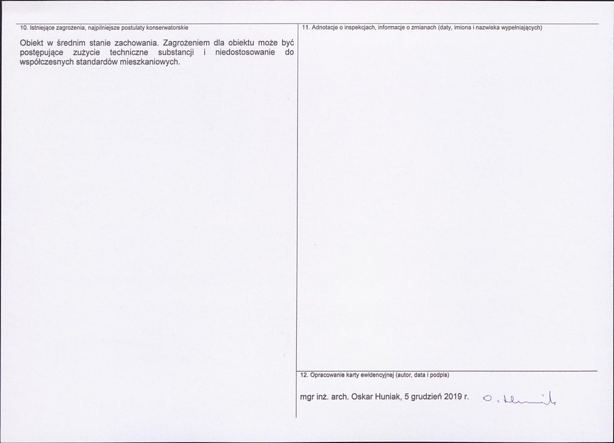 KEZN - Karta obiektu niewpisanego do rejestru, skan nr 2