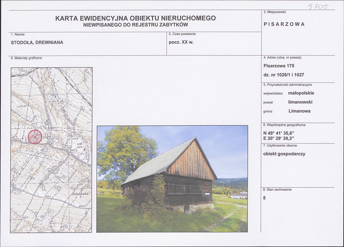 KEZN - Karta obiektu niewpisanego do rejestru, skan nr 1
