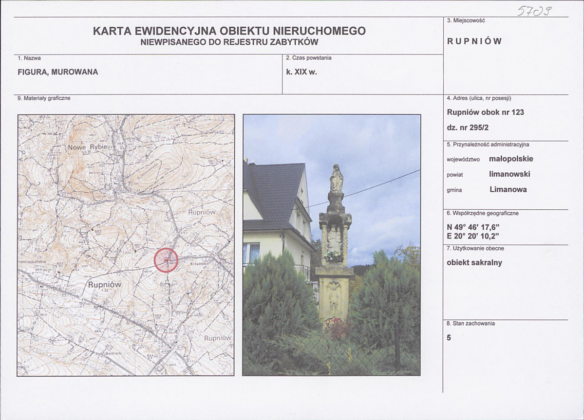 KEZN - Karta obiektu niewpisanego do rejestru, skan nr 1