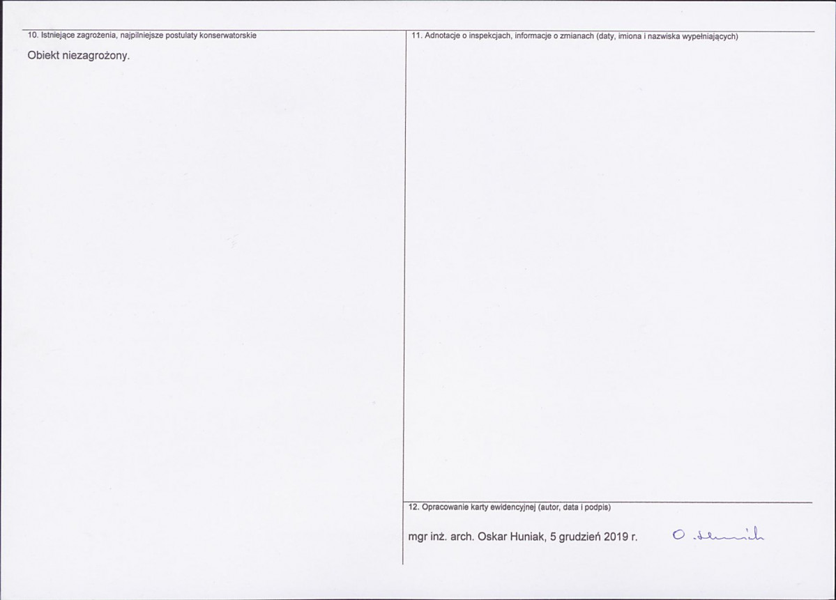 KEZN - Karta obiektu niewpisanego do rejestru, skan nr 2